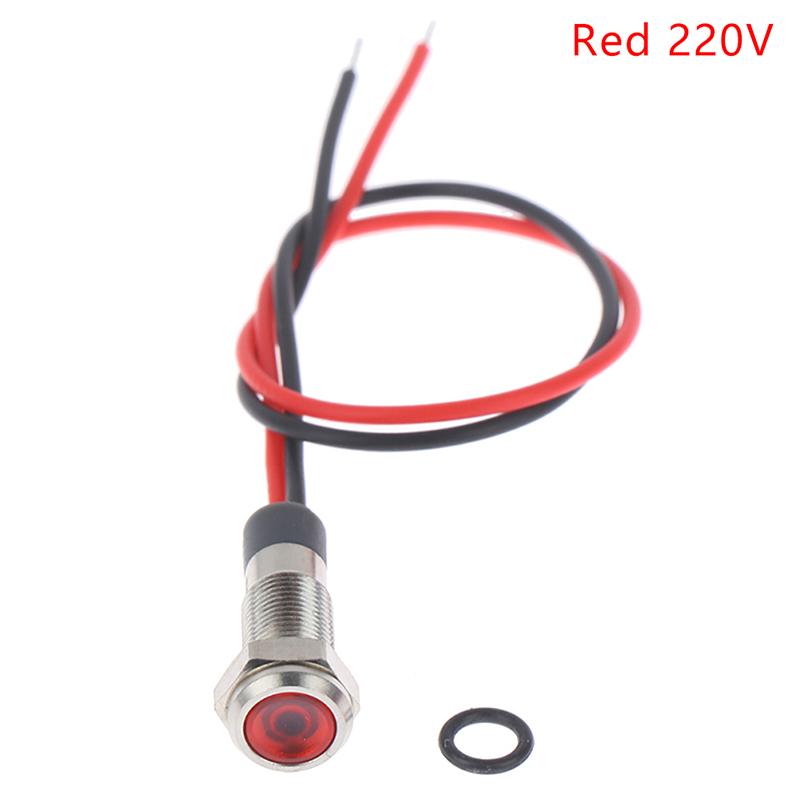 P67 Waterproof 6mm Led Metal Warning Indicator Light 3v 5v 6v 12v 24v 220v