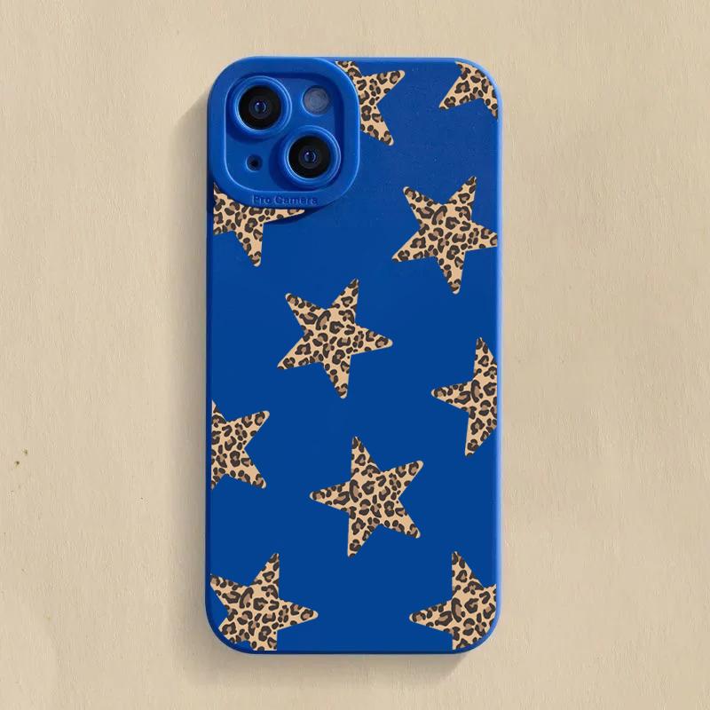 Leopard Print Star Bow Silicone Phone Case For Xiaomi Mi 15 14T 13T 12T Pro 14 13 11 Lite 5G NE Poco F6 F5 X5 M6 X7 Pro Cover