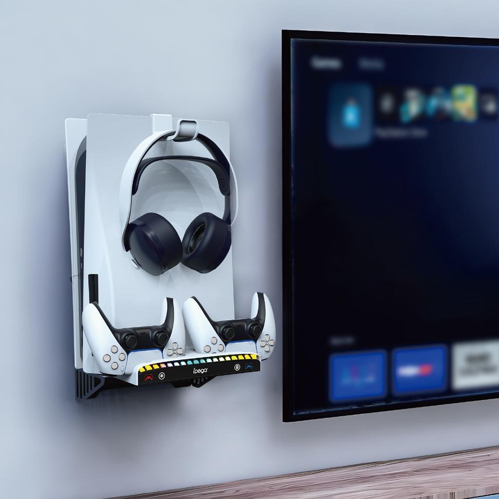 IPEGA PG-P5S011 для PS5 Slim/PS5 настенная зарядная док-станция с RGB-подсветкой