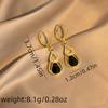 Black Hollow Double Waterdrop Pendant Earring for Women Korean Geometry New Fashion Party Jewelry Girl Gift