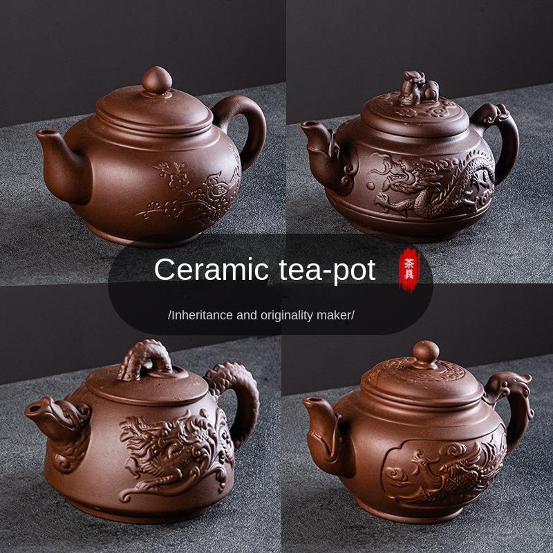 Горшок для чайных сервизов, популярные фиолетовые глиняные горшки, чайник из исинской глины, набор для заваривания чая, самовар, восточный марокканский чайник и набор чашек, гайвань