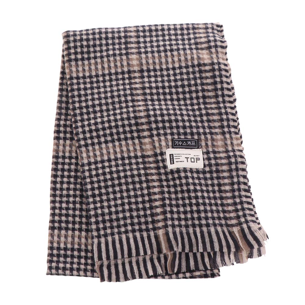 Thicken Men's Plaid Scarf Korean Checkered Scarf High Quality Winter Plaid Scarf  Males