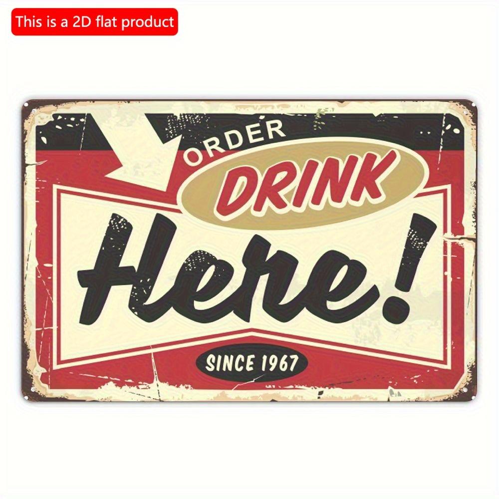 2D плоский деревянный 30*20 см заказывайте напитки здесь ретро кафе бар знак, настенный многоцелевой декор для улиц, садов, патио, гаражей, домов, ферм