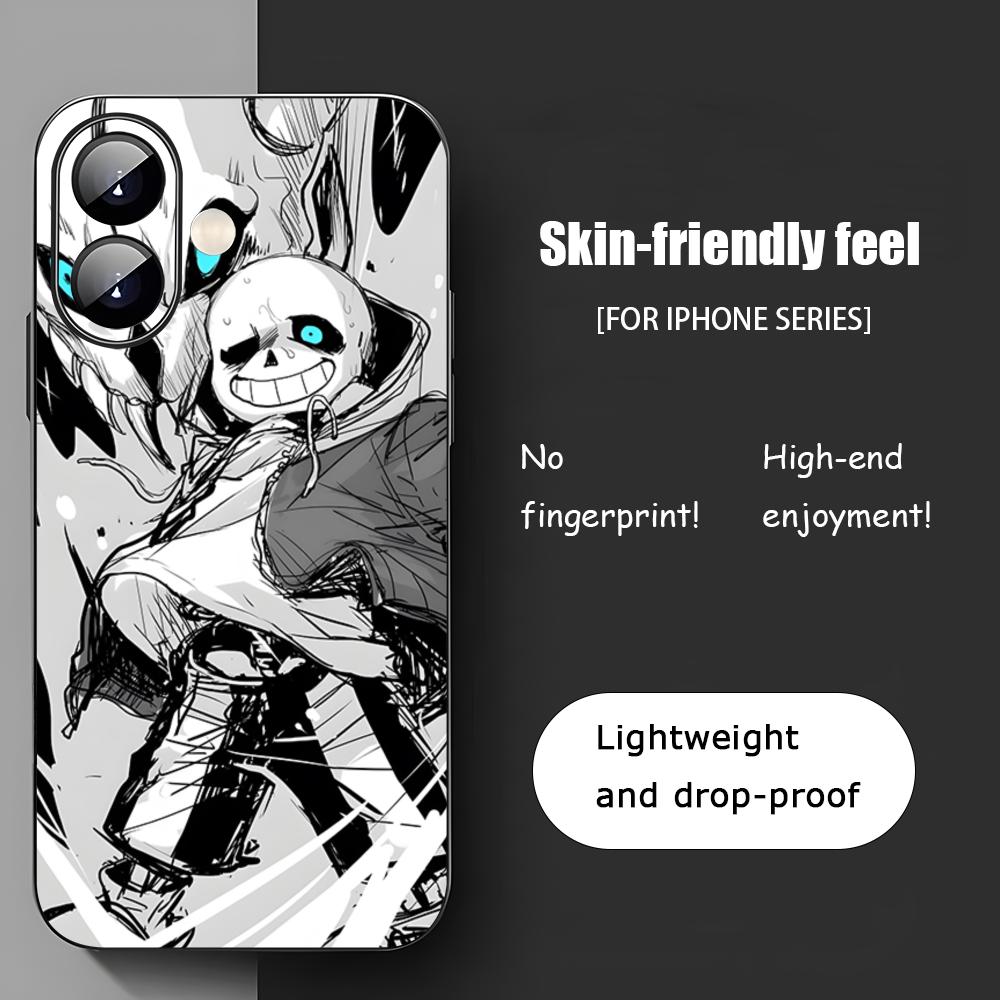 Популярная Пиксельная Игра Undertale Чехол для Телефона Для iPhone 16 15 14 13 12 11 X XR XS 8 Plus Mini Pro Max Мягкий черный Ударопрочный Чехол