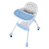 Складной детский стульчик с двойным подносом, бесшумные колеса, регулируемая высота для кормления, экономящая место