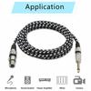 Two 2m Microphone Cables, FURUI XLR Female to 1/4' Cable with Nylon Braid, 6.35mm Mono TS to XLR Female Cable, XLR Microphone Unbalanced Cable