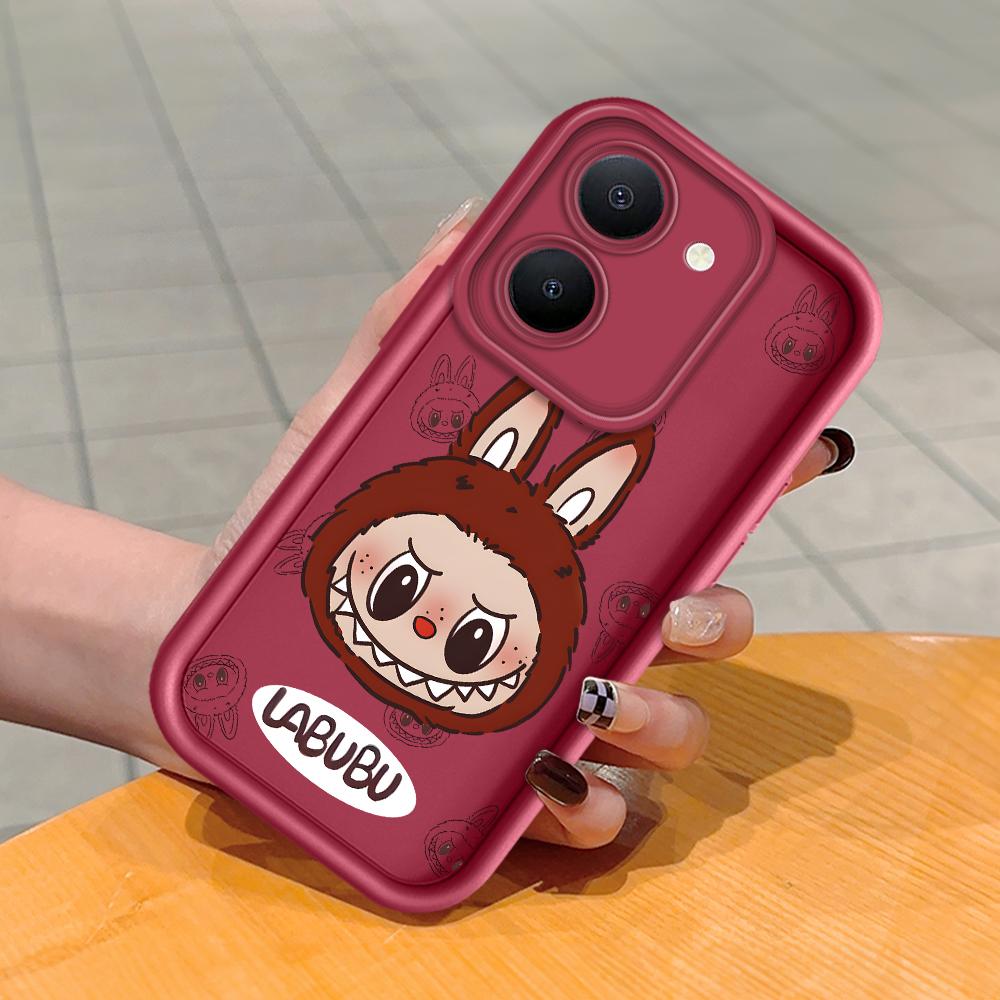 Soft Silicone Square Ladder Printing Pattern Phone Casing Full Cover Camera Shockproof Protection Rubber Case for Vivo