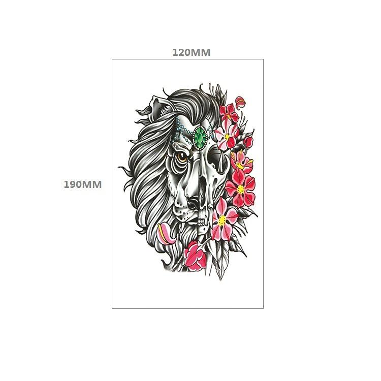 Наклейка с татуировкой черепа, вечное значение, часы, оповещение, красная роза, пистолет, нагрудник, наклейка для переноса воды