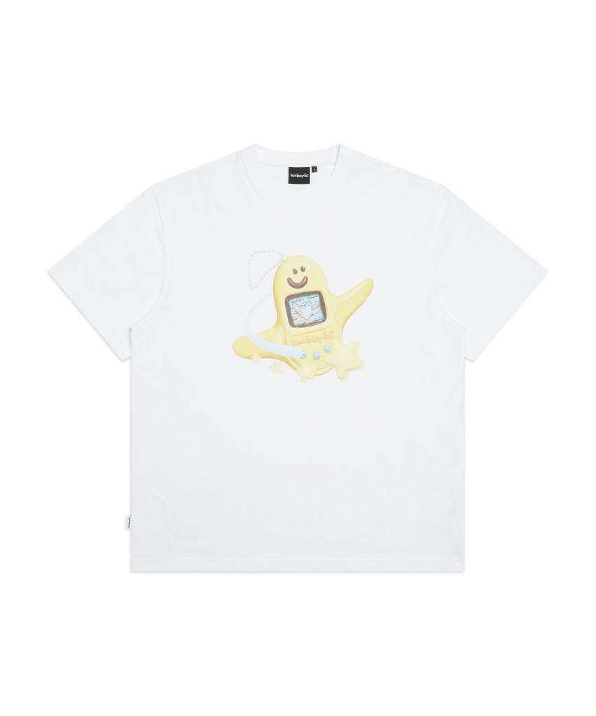 MARK GONZALES Women'S Tamagotchi Angel Short Sleeve T-Shirt - White