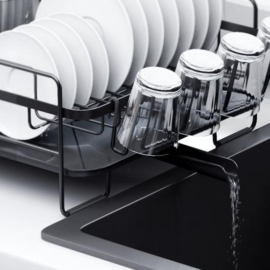 Раздвижная сушилка для посуды Органайзер для тарелок с поддоном Многофункциональная сушилка для посуды