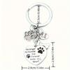 Dog Paw Pet Memorial Key Chain Love Heart Pet Keychain Pendants Cute Dog Tag Key Chain  Gift