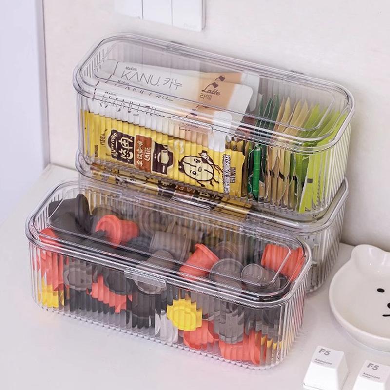 Органайзер для волос с крышкой, прозрачный пылезащитный ящик для хранения накладных ногтей, кистей для макияжа, пуховок