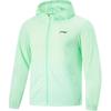 Li Ning Running Series однотонная молния с капюшоном удобная дышащая спортивная ветровка мужская верхняя одежда холодный зеленый AFDU659-5