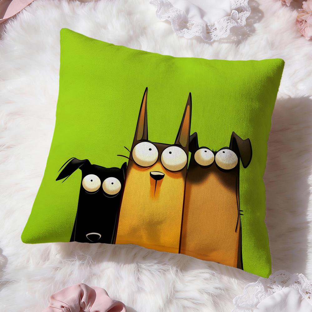 Мультяшная наволочка для подушки с доберманом Премиальный комфорт Двусторонняя наволочка - Дизайн "Два в одном" для любой комнаты и салона автомобиля