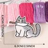 Вышитая этикетка с изображением мультяшного животного, кота, этикетка с изображением значка, аксессуаров для одежды, нашивка для глажки, вышивка, наклейка на ткань