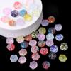 20Pcs 14*15mm Colorful Little Bear Paw Shape Gradient Glass Accessories For Jewelry Making DIY Charm Decorations