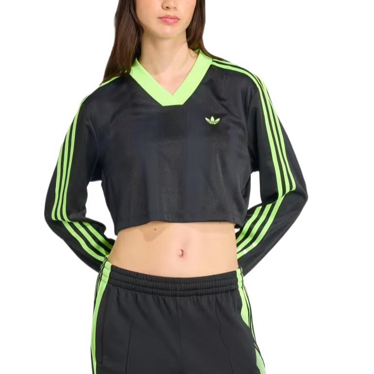 adidas Женский укороченный топ с длинным рукавом Adicolor Soccer Jacquard JV9737