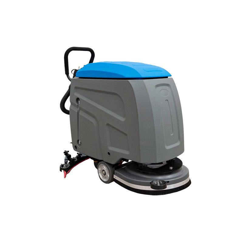 X2 Manual Floor Scrubber: Commercial Cleaning Machine for Factories, Workshops, Malls, Garages, and Property Management.