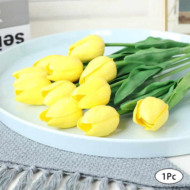 35 см Real Touch Искусственные цветы PU Домашний декор Свадебные украшения Цветы Поддельные цветы Тюльпаны