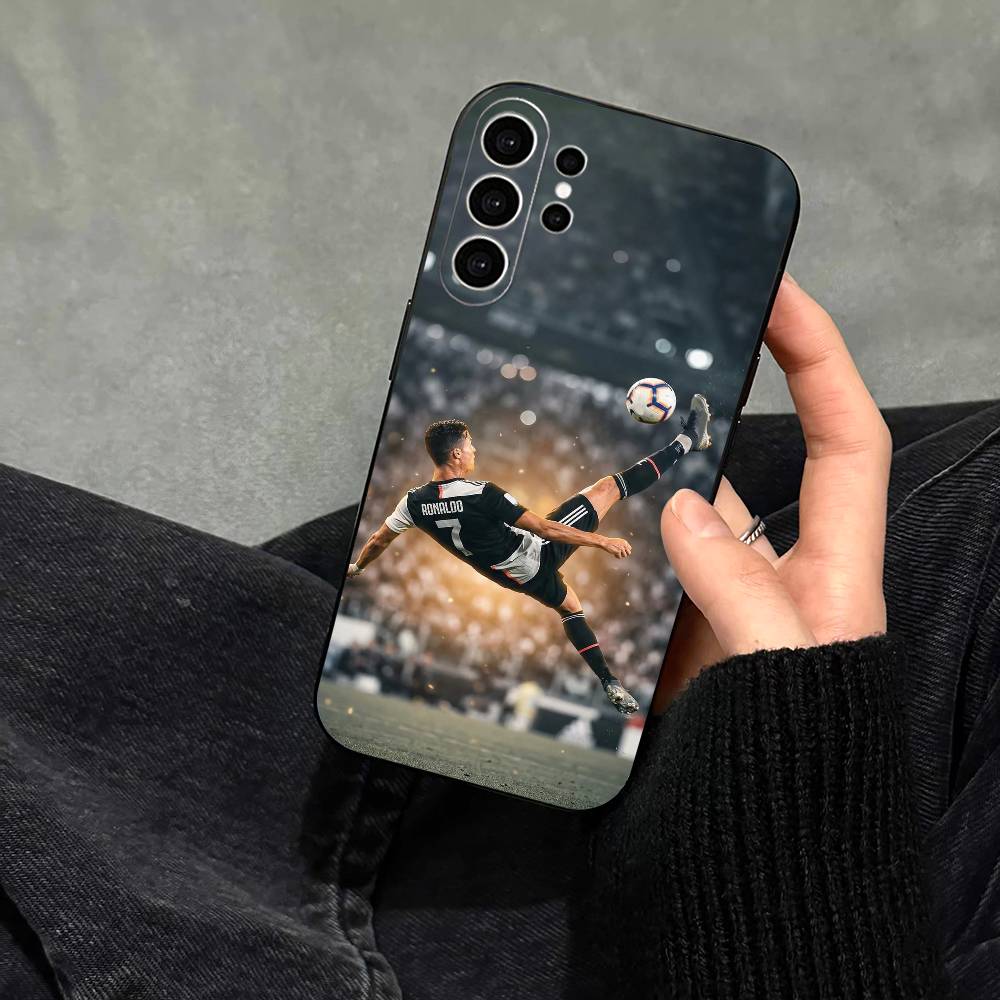 Чехол для телефона CR7-Роналду для Samsung S25, S24, S21, S22, S23, S30, Ultra, S20, Plus, Fe, Note, 10, 9, 5G Черный