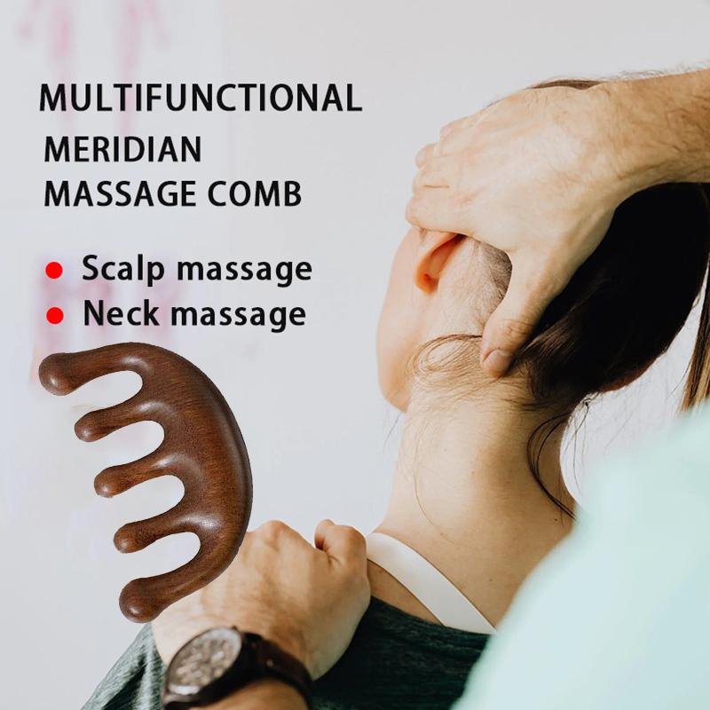 Большая расческа для массажа зубов, терапия головы, меридианная расческа, 7-зубцовое устройство для скребка для головы и успокоения мышц, пластик для проработки меридианов