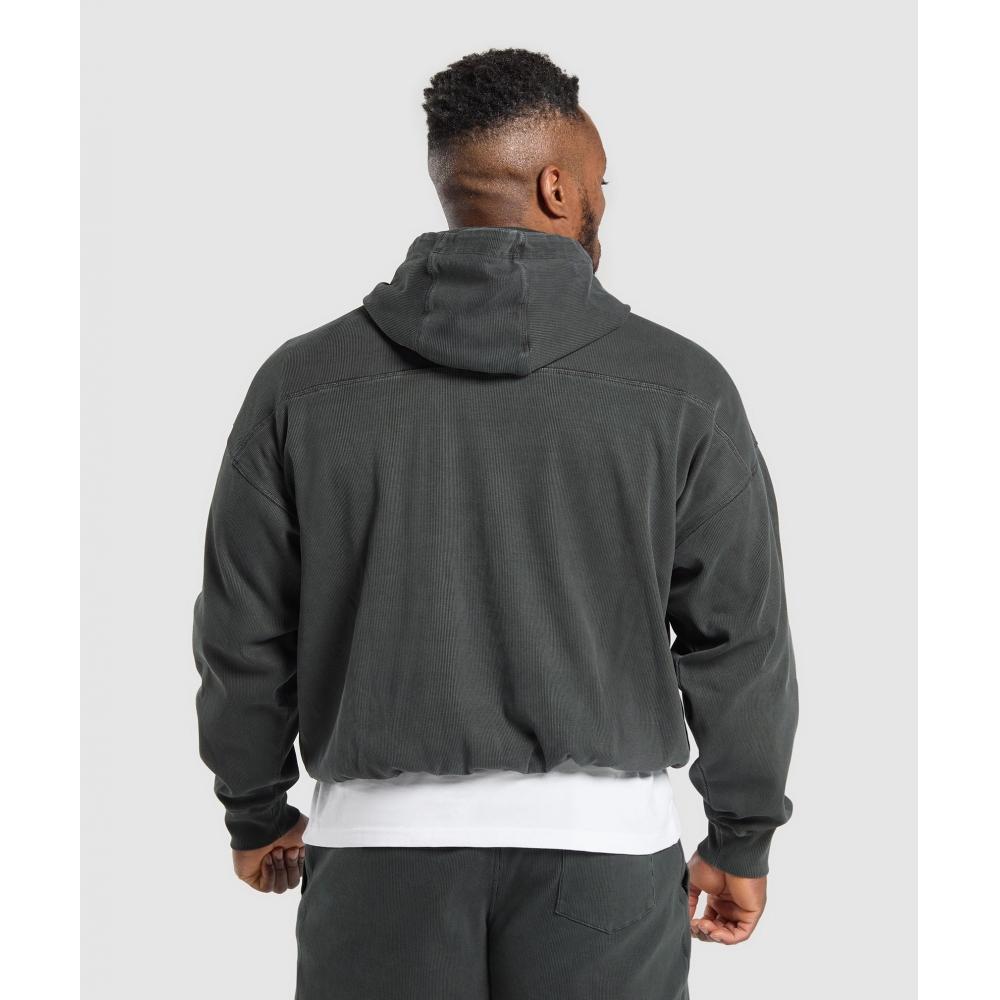 Gymshark Heavyweight Rib Hoodie Asphalt Grey A1b5n Gc02