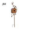 Rustic Bird Station Metal House Garden Stakes, Feeder Decor, Weatherproof Gift for Lovers Iron Art Decor Outdoor Lawn Yard Flower Bed Decoration Wild