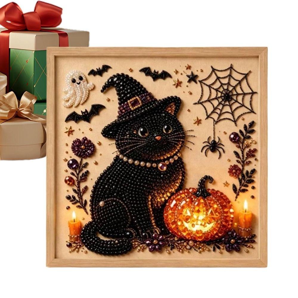 Resin Pearls DIY Pearl Art Kit Preprinted Canvas Halloween Pearl Art Seasonal Home Decor