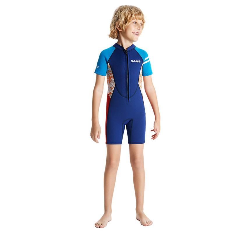 2.5mm Kids Wetsuit Short Sleeve Full Body Dive Suit Snorkeling Swimming Surfing Warmth Protection