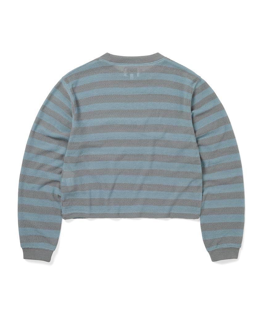 THISISNEVERTHAT Mesh Striped W Crewneck Sky Blue