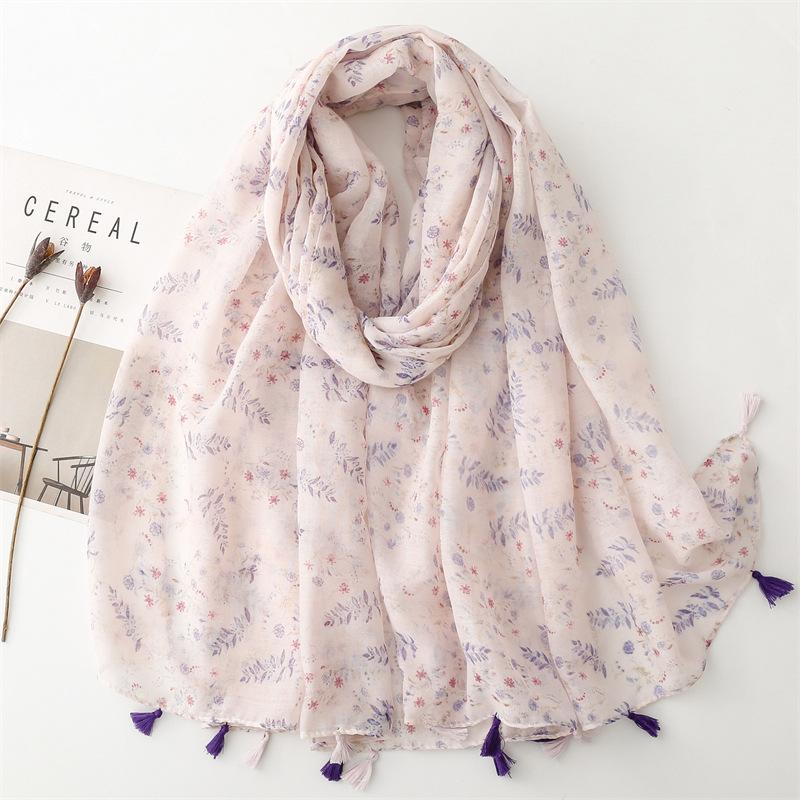 Thin Fashion Aztec Paisley Floral Tassel Viscose Shawl Scarf High Quality Wrap Pashmina Stole Bufandas Muslim Hijab 180*90Cm