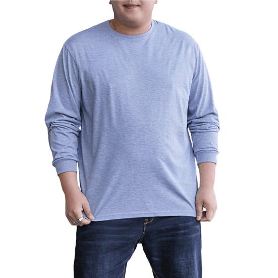 Осень-зима мужская футболка однотонная с длинными рукавами с круглым вырезом уличная одежда больших размеров свободный пуловер с манжетами в рубчик для улицы