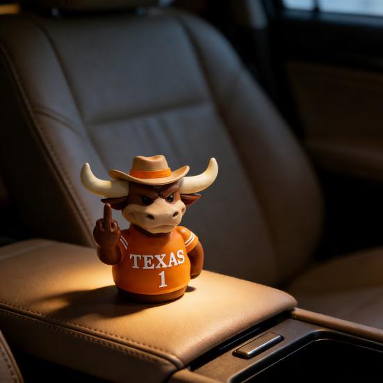 Статуэтка Техасский Бык Средний Палец Юмористическая Полимерная Фигурка Хайлендской Коровы Смешной Декор для Приборной Панели Автомобиля для Грузовика Стола Полки Подарок-прикол для Мужчин