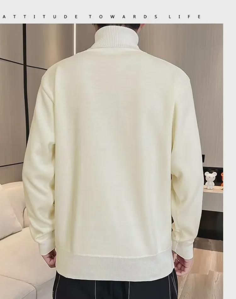 Модный мужской свитер с высоким воротником на осень/зиму 2023 г.