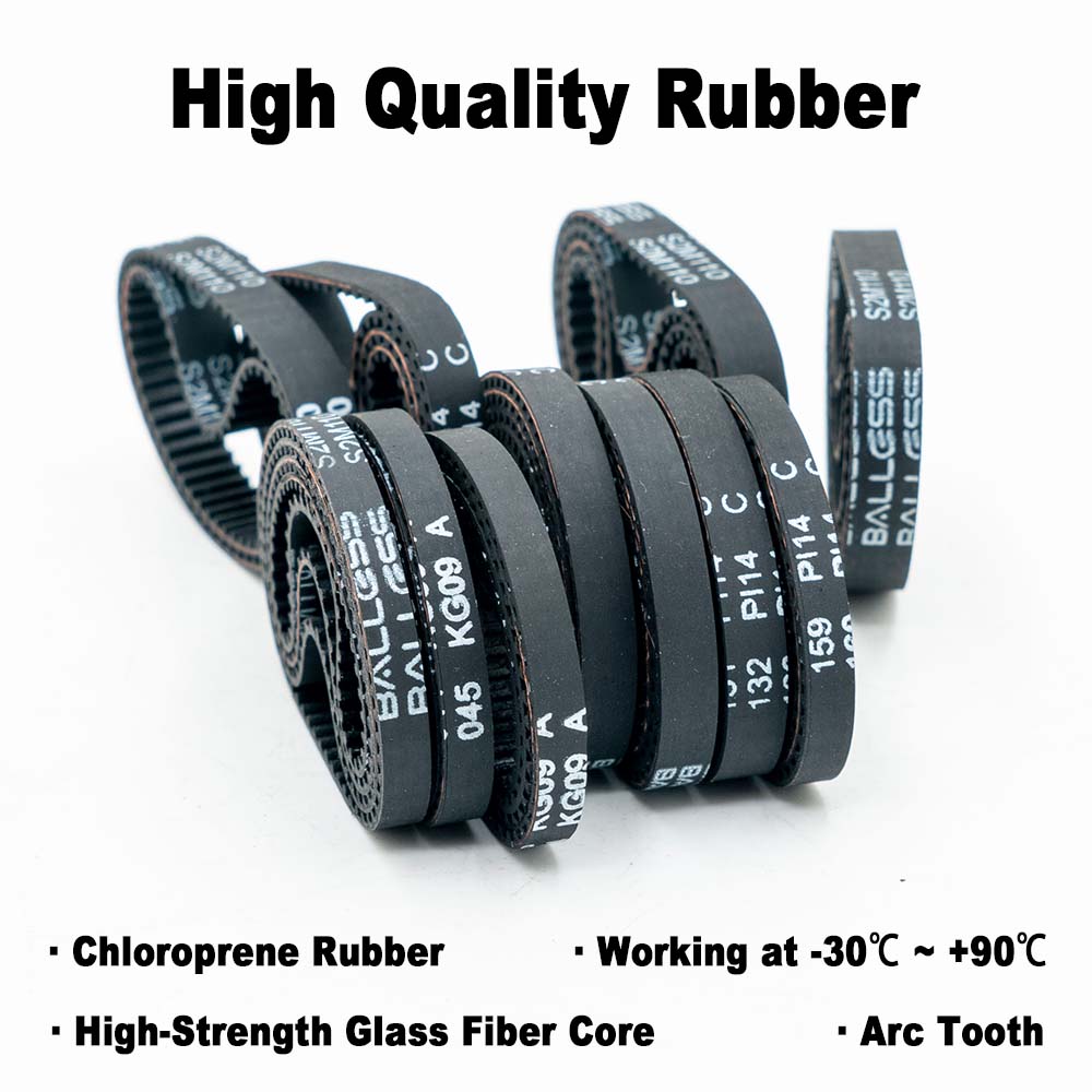 In Stock S2M 110mm 112 114 116 118 120 122 124 126 128 130 132 134 136 138 140 142 144 146 148mm High Quality Rubber Timing Belt