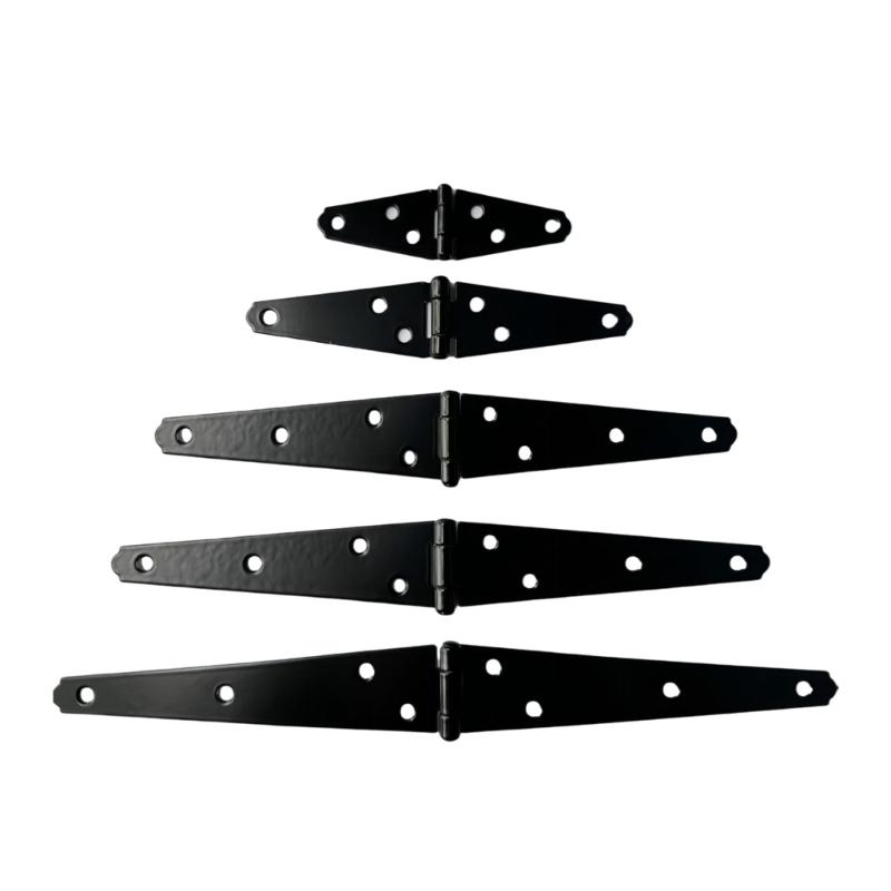 Железная декоративная шарнирная петля Черная петля для двери сарая, ворот с винтами Прочные дверные петли для уличных ворот, забора