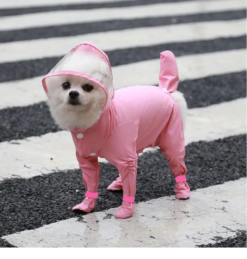 Dog Raincoat Rain Jacket Cute Dogs And Cats Raincoat Waterproof All-inclusive For Pet Keep Pets