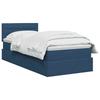 Storage Bed with Mattress Blue 100 x 200 cm Velvet