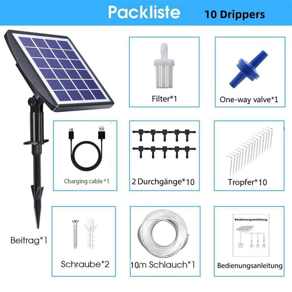 Солнечная автоматическая система капельного орошения. Самополивные устройства на солнечной энергии с датчиком воды. Поддерживаются 10-15 горшков растений.
