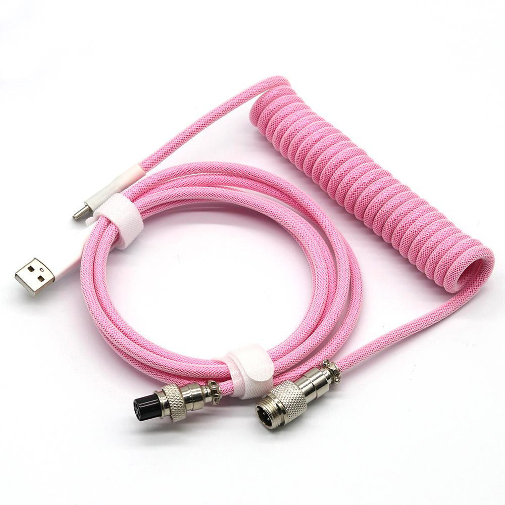 Механическая клавиатура Авиационный штекер Спиральный USB Type-C кабель Металлический пилотный разъем Игровой GX16 USB кабель для клавиатуры Аксессуары для клавиатуры