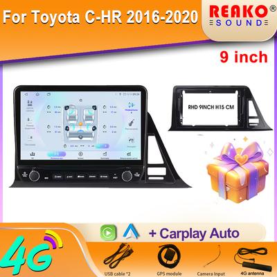 Android для Toyota C-HR 2016-2020 Автомобильное радио Carplay Навигация GPS Стерео Авто Экран Bluetooth Мультимедийный Плеер