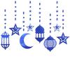 Ramadan Gold Silver Star Moon Lantern Hanging Streamer Garland Eid Mubarak Home Decoration 2025 Muslim Islamic Party Supplies