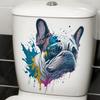 Cute Animal Wall Decals Creative Dog and Cat Cartoon Stickers for Waterproof Bathroom Toilet Seat