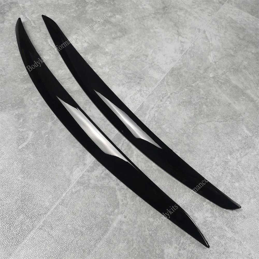 For BMW E92 E93 2Pcs ABS Gloss Headlight Evil Eyebrows Eyelids 3 Series 325i 330i 330d 335i 335d Pre-LCI 3D Stickers Tuning