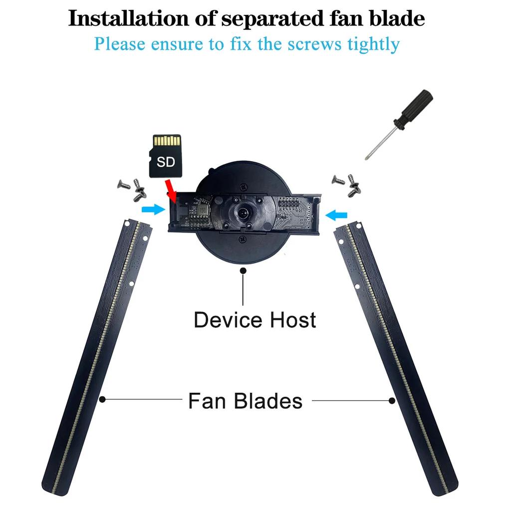 DIY 3D голографический вентилятор 16.5 дюймов WiFi портативный 3D голографический светодиодный вентилятор проектор для бизнеса магазин реклама кемпинг вечеринка 100-240 В
