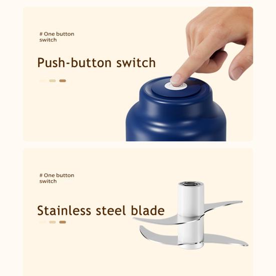 Electric Garlic Masher Mini Portable Veggie Chopper USB Charging Wireless Food Processor Meat Slicer Egg Beater