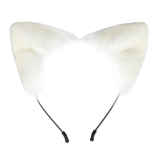 Handmade Simulation Fox Ears Hair Band Movable Cat Ears Hair Hoop Plush Animal Ear Headband Headdress Props