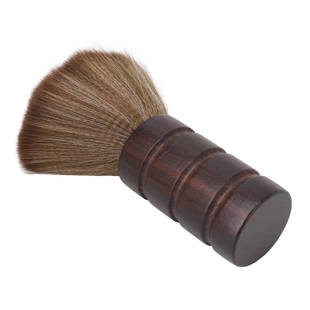 Щетка для сметания волос с шеи после стрижки, домашний салон, парикмахерская, нейлоновая щетина, деревянная ручка, щетка для чистки лица, шеи и волос