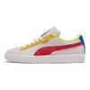 Puma Классические замшевые кроссовки с низким верхом, унисекс, белые/желтые, 365347-89