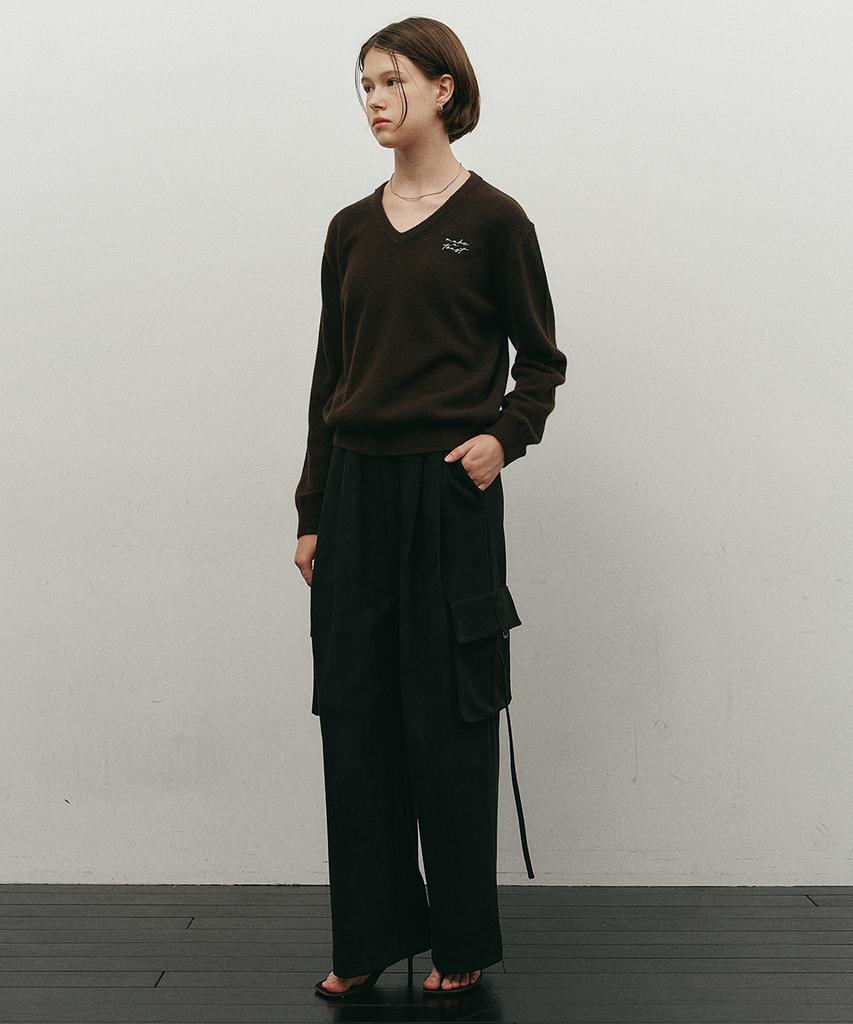 MAKE A TOAST Suede Cargo Pants Black Mbefpa008Bk
